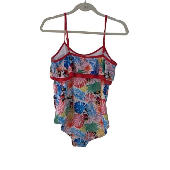 Disney Womens Swimsuit Size Large Multicolor Minnie Mouse Tropical One Piece - Picture 2 of 11